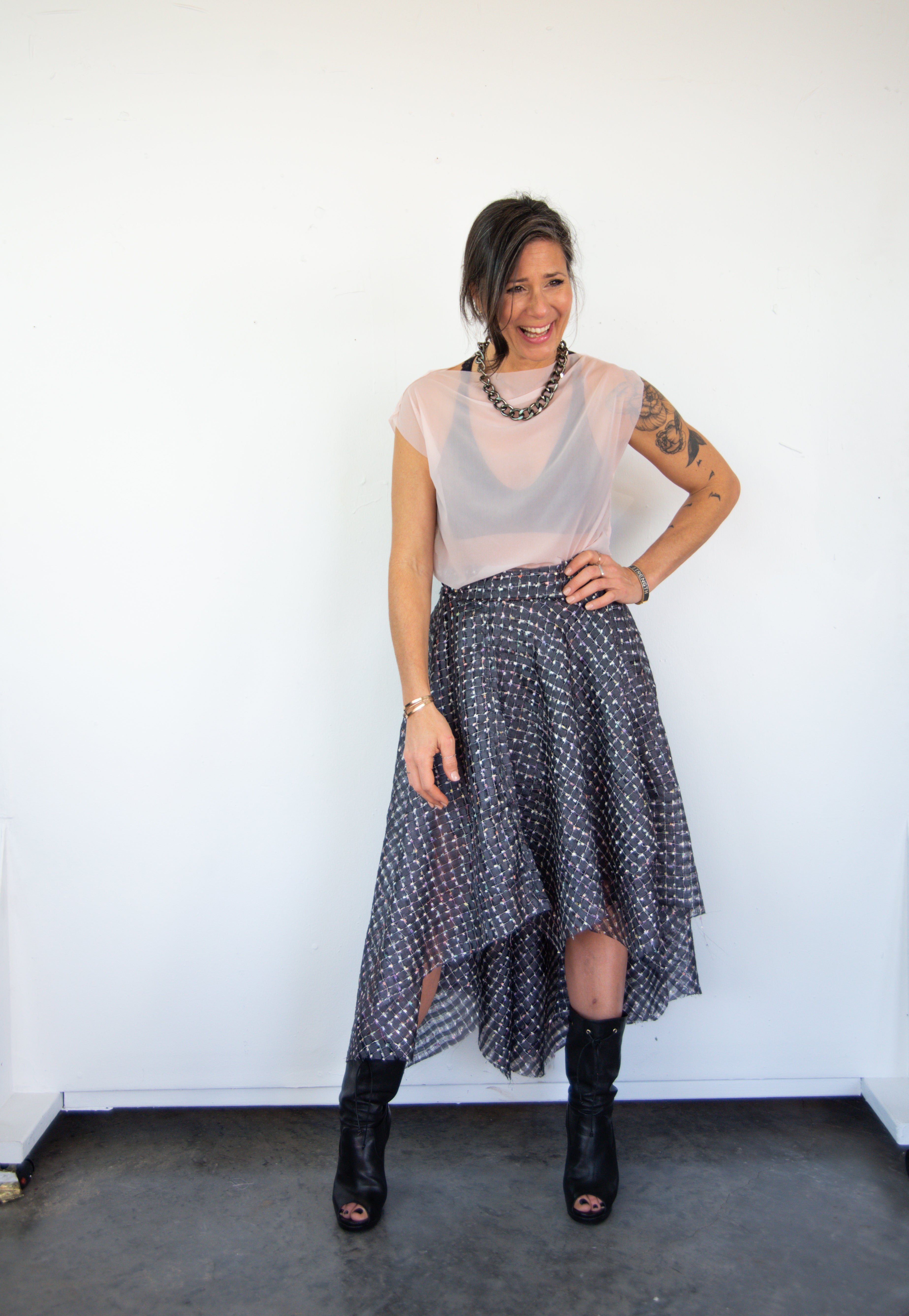 overfold top in peony mesh | Nicole Paloma Original Handsewn