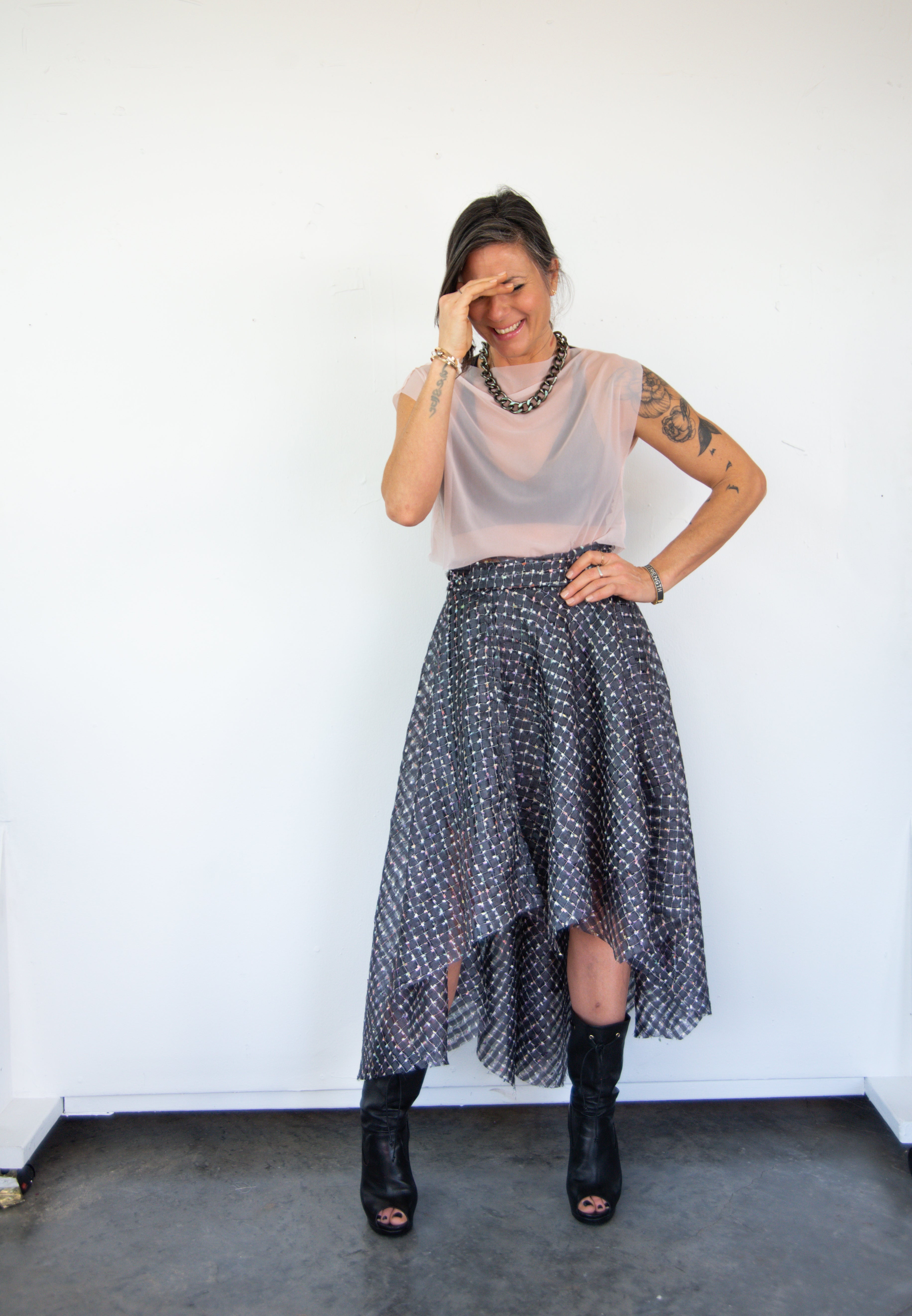 overfold top in peony mesh | Nicole Paloma Original Handsewn Designs